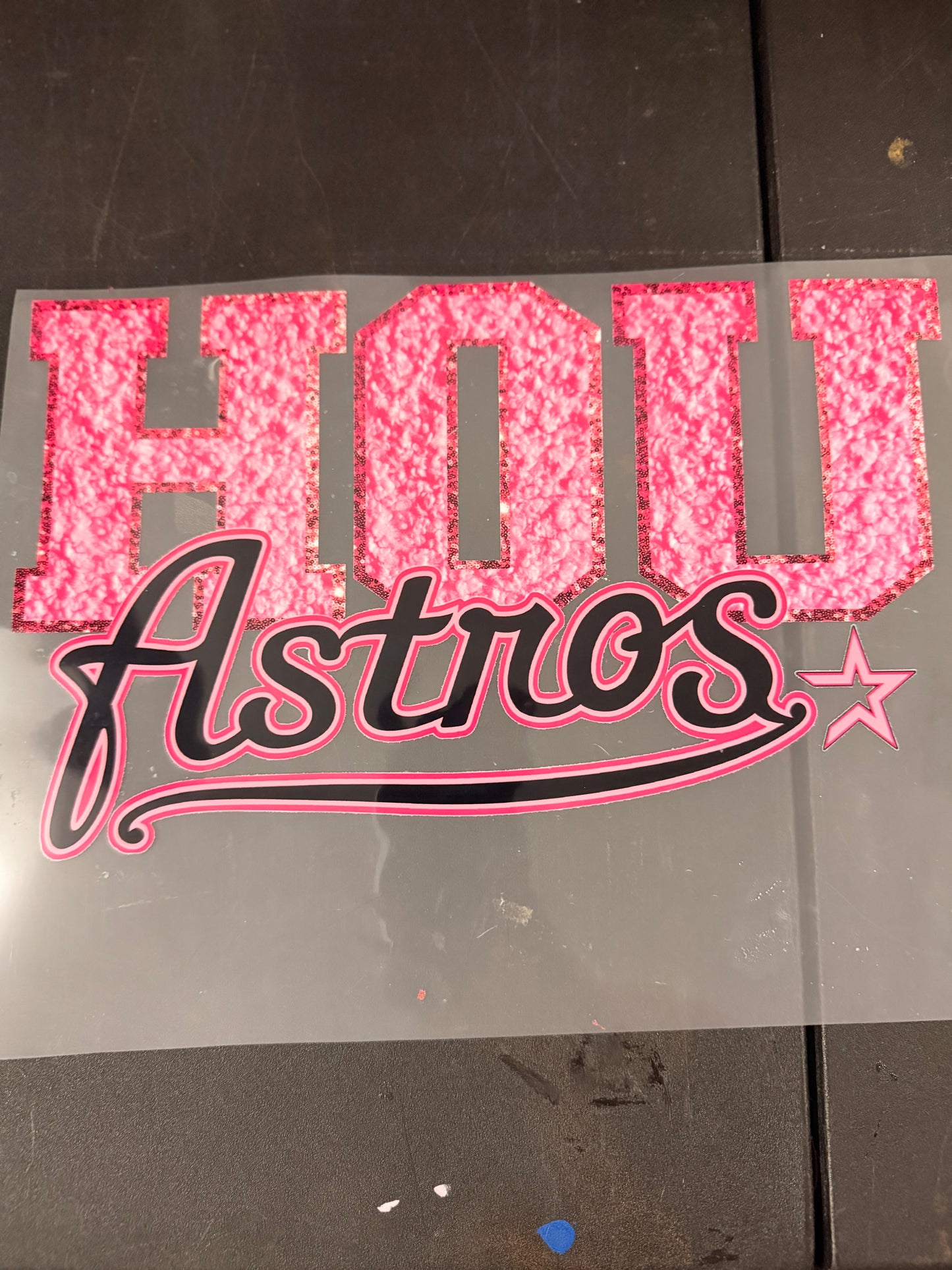 DESTASH - PINK/HOU/ COLLEGE BLOCK FONT/ASTROS - 019