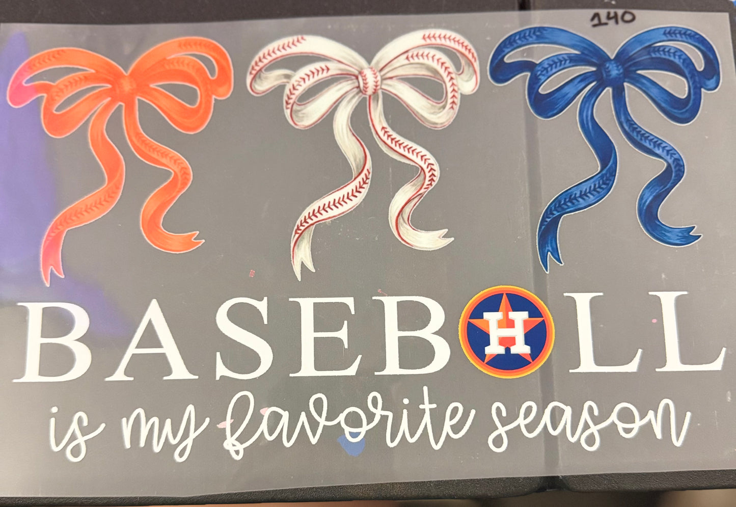 DESTASH - BASEBALL IS MY FAVORITE SEASON/ASTRO COLOR BOWS - 140