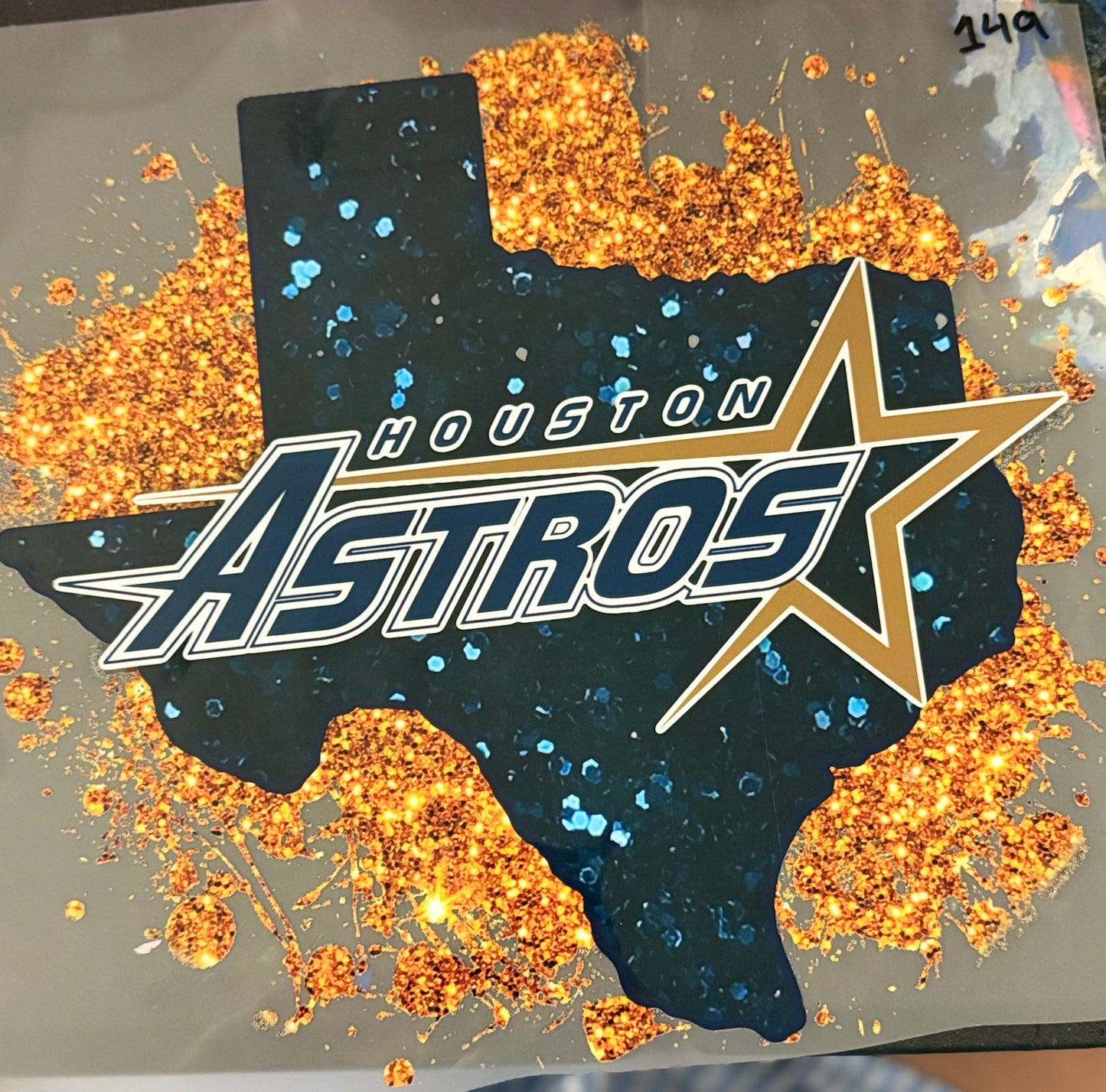 DESTASH - HOUSTON ASTROS/ SEQUENCE TEXAS/GOLD GLITTER SPLASH - 149