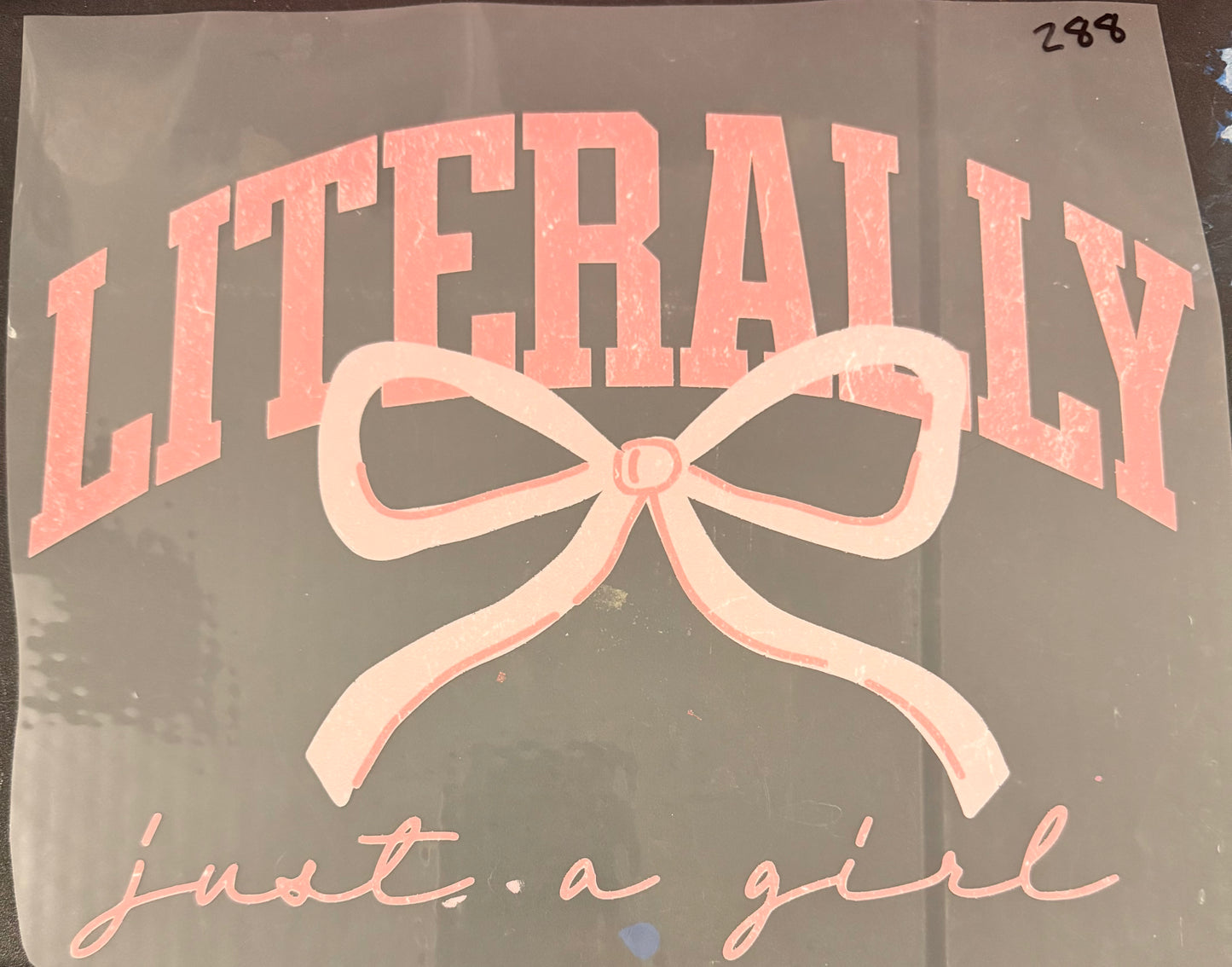 DESTASH - 288 - LITERALLY JUST A GIRL/JERSEY SCRIPT/PINK