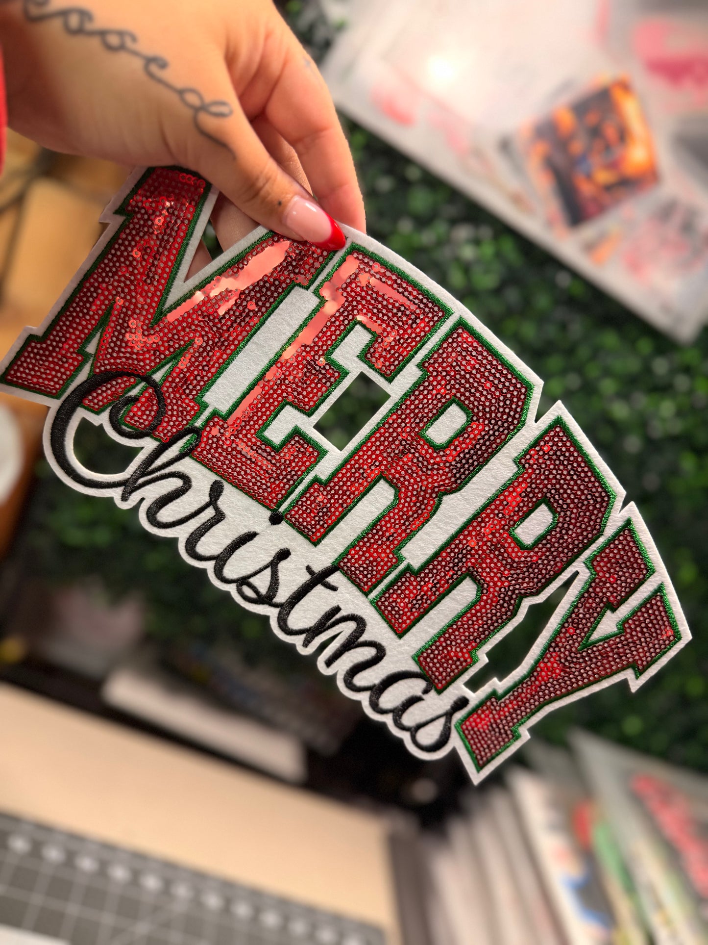 RTS - PATCH - MERRY CHRISTMAS/WHITE BACK