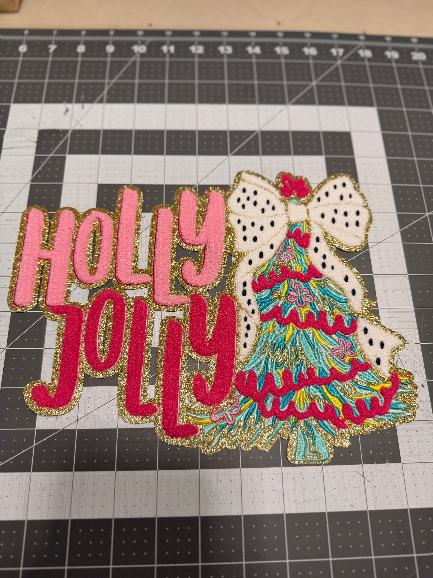 RTS - PATCH - HOLLY JOLLY/CHRISTMAS TREE/BOW
