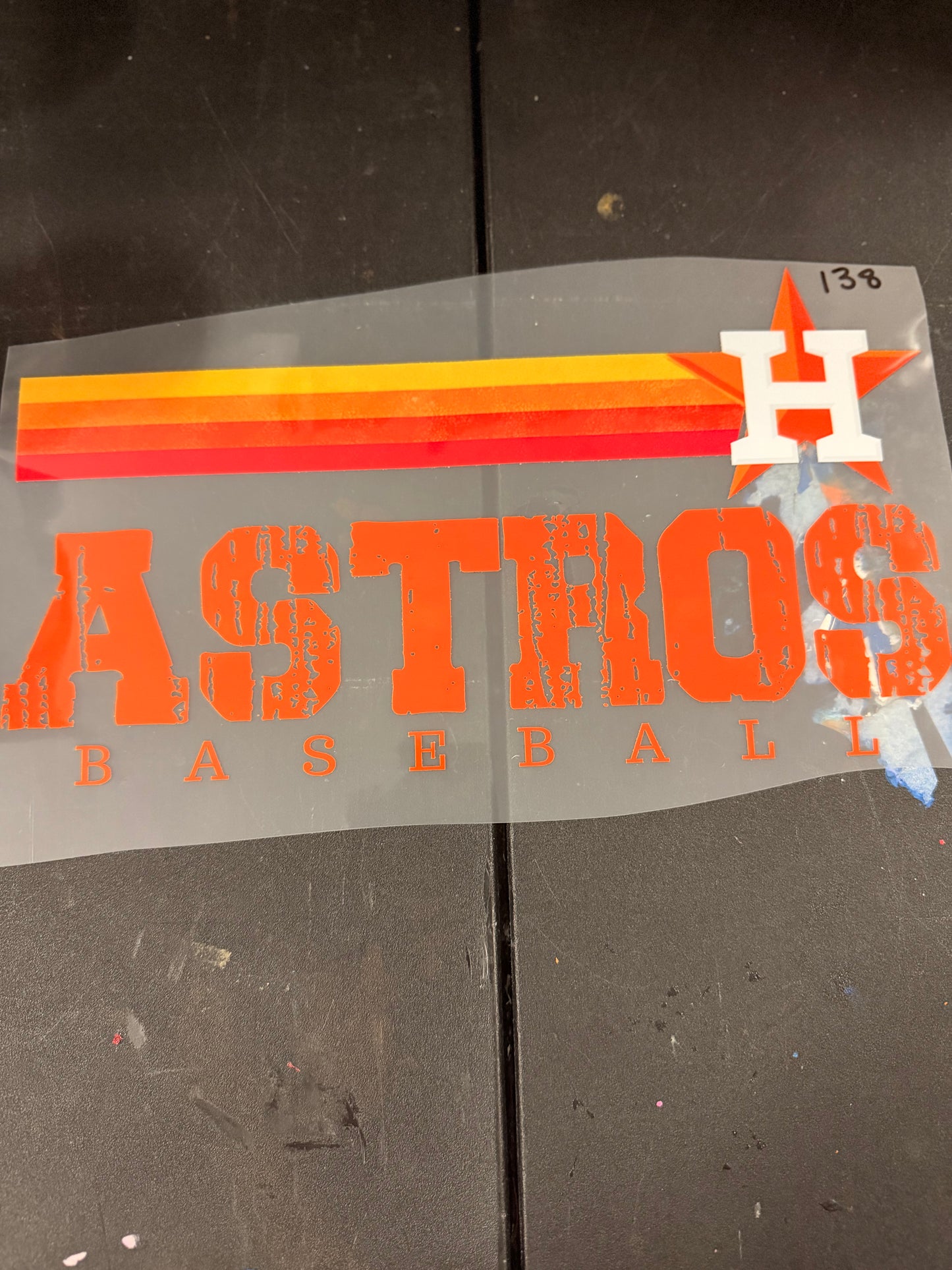 DESTASH - HOUSTON BASEBALL/DISTRESSED SCRIPT/ORANGE - 138