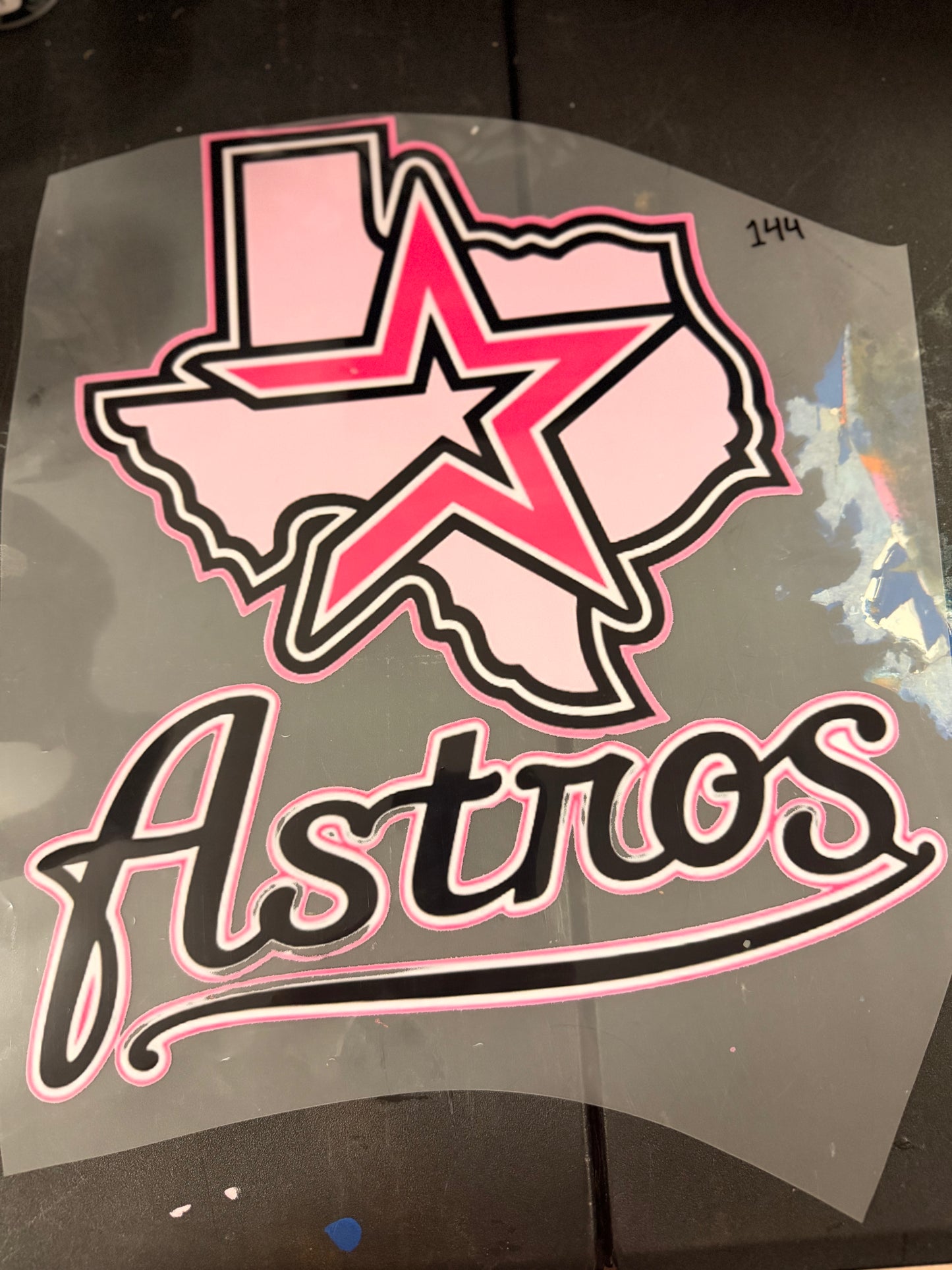 DESTASH - ASTROS H/HOT PINK SCRIPT/TEXAS - 144