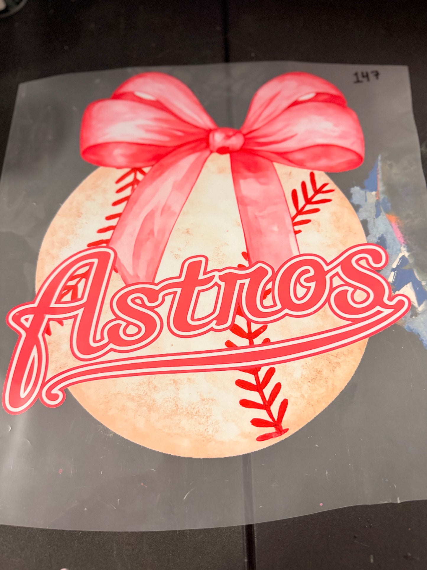 DESTASH - ASTROS PINK SCRIPT/BASEBALL/PINK BOW - 147