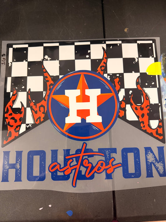 DESTASH - HOUSTON ASTROS SCRIPT/FIRE CHECKERED PRINT - 163