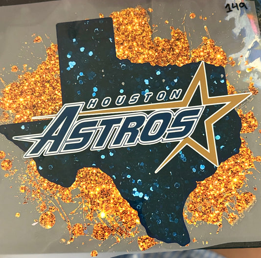 DESTASH - HOUSTON ASTROS/ SEQUENCE TEXAS/GOLD GLITTER SPLASH - 149