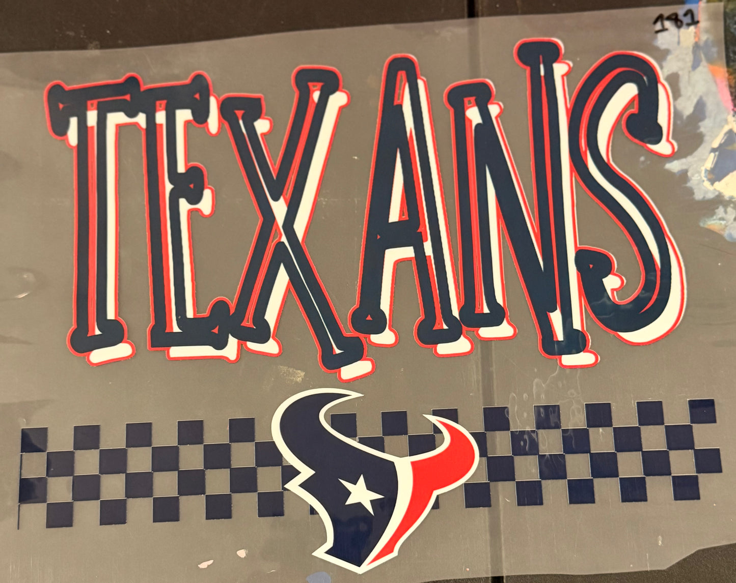 DESTASH - 181 - TEXANS/CHECKERED BACKGROUND