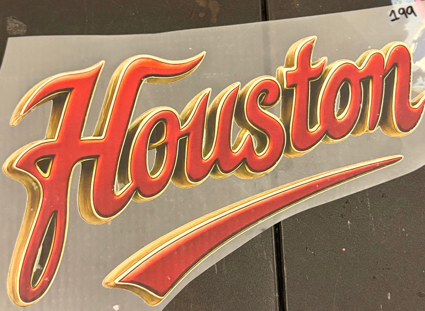 DESTASH - 199 - RED/GOLD HOUSTON SCRIPT