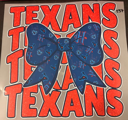 DESTASH - 237 - TEXANS GLITTER SCRIPT/TEXANS BOW