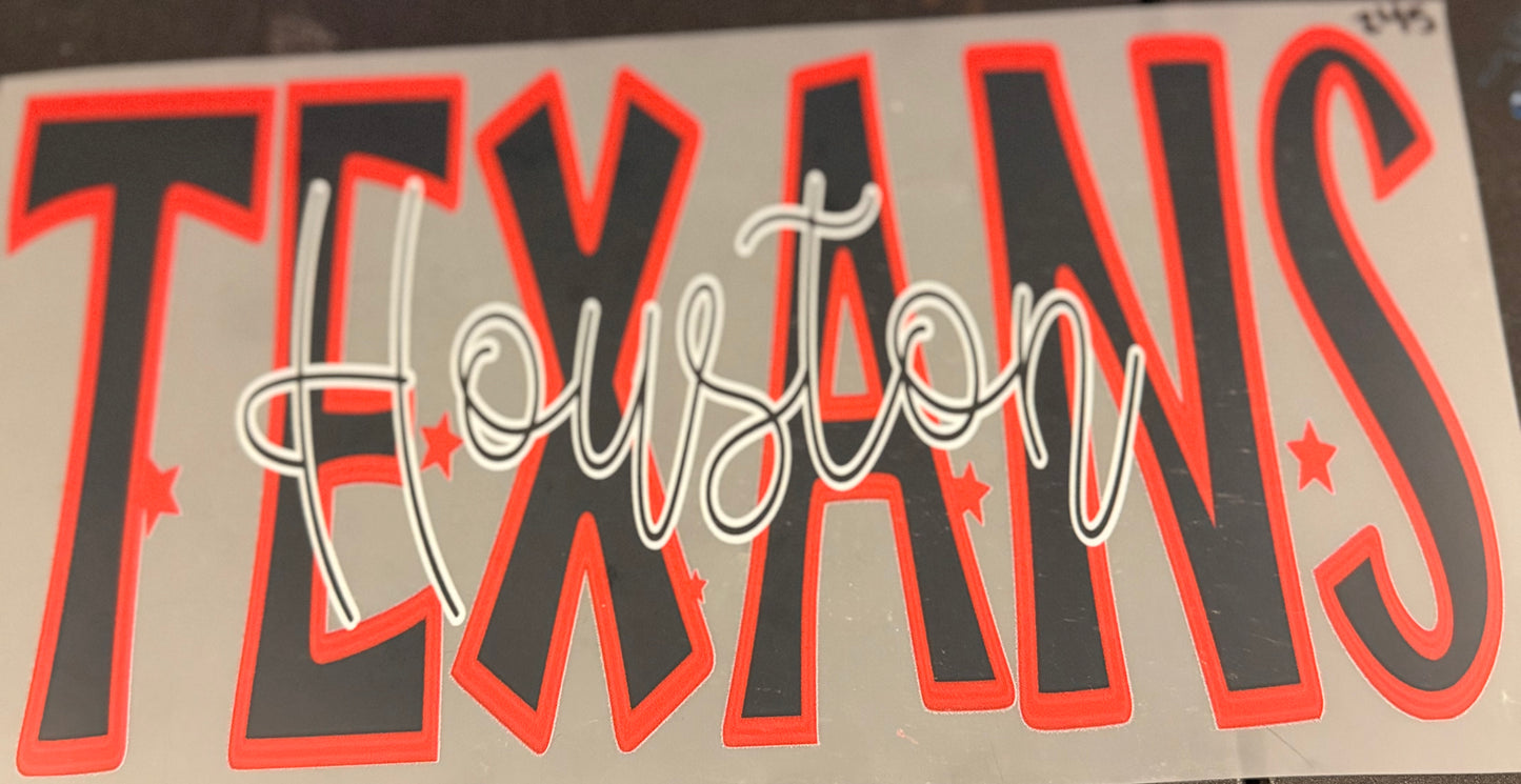 DESTASH - 245 - TEXANS/HOUSTON CURSIVE SCRIPT
