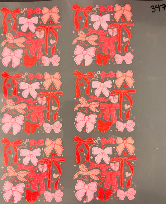 DESTASH - 347 - POCKET SIZE - RED AND PINK BOWS
