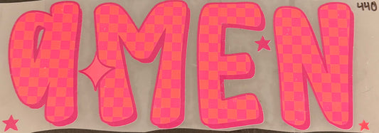 DESTASH - 440 - AMEN/PINK CHECKERED