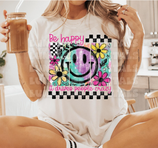 BE HAPPY- DTF PRINT ONLY